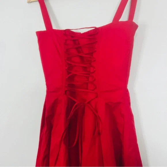 House of CB Carmen red Rose Bustier Vibrant Red Midi Dress size small plus cup - Picture 8 of 14